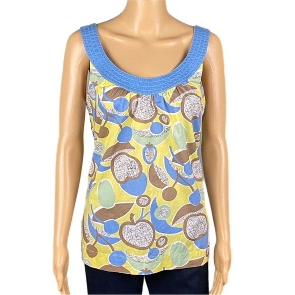 BODEN light blue and yellow tank top with side zipper. Size UK 14/US 10. EUC